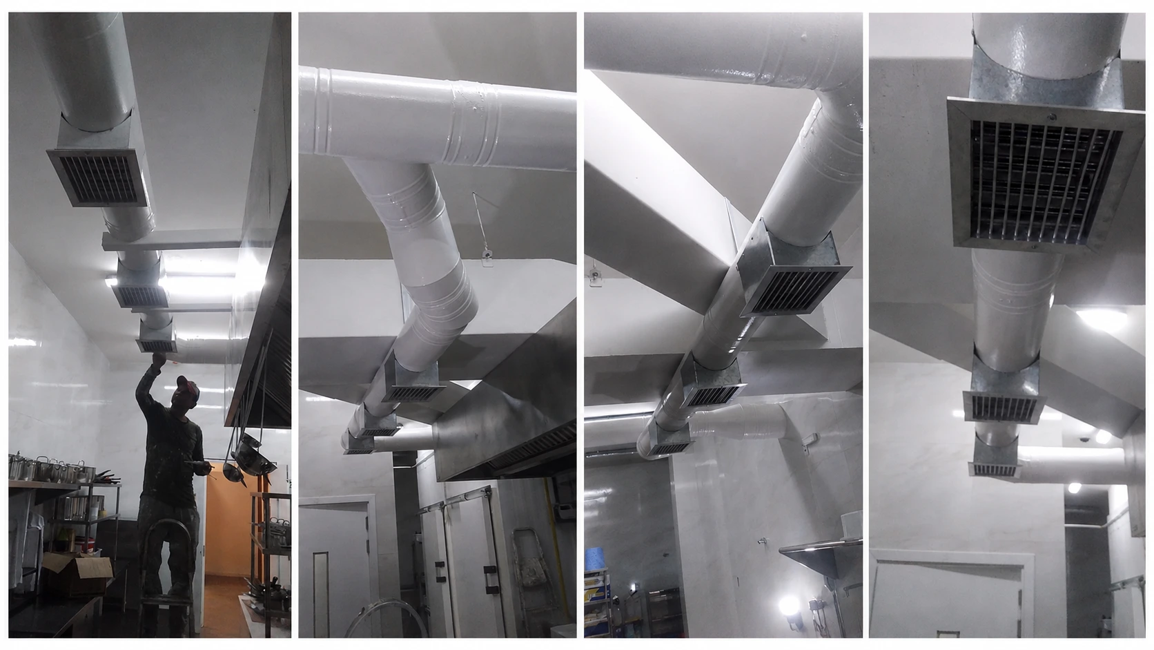 Dutos e grelhas para ventilação e exaustão industrial